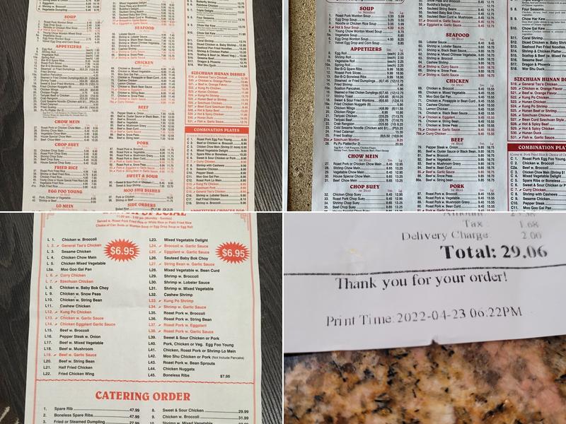 Tin's House of Paramus Menu