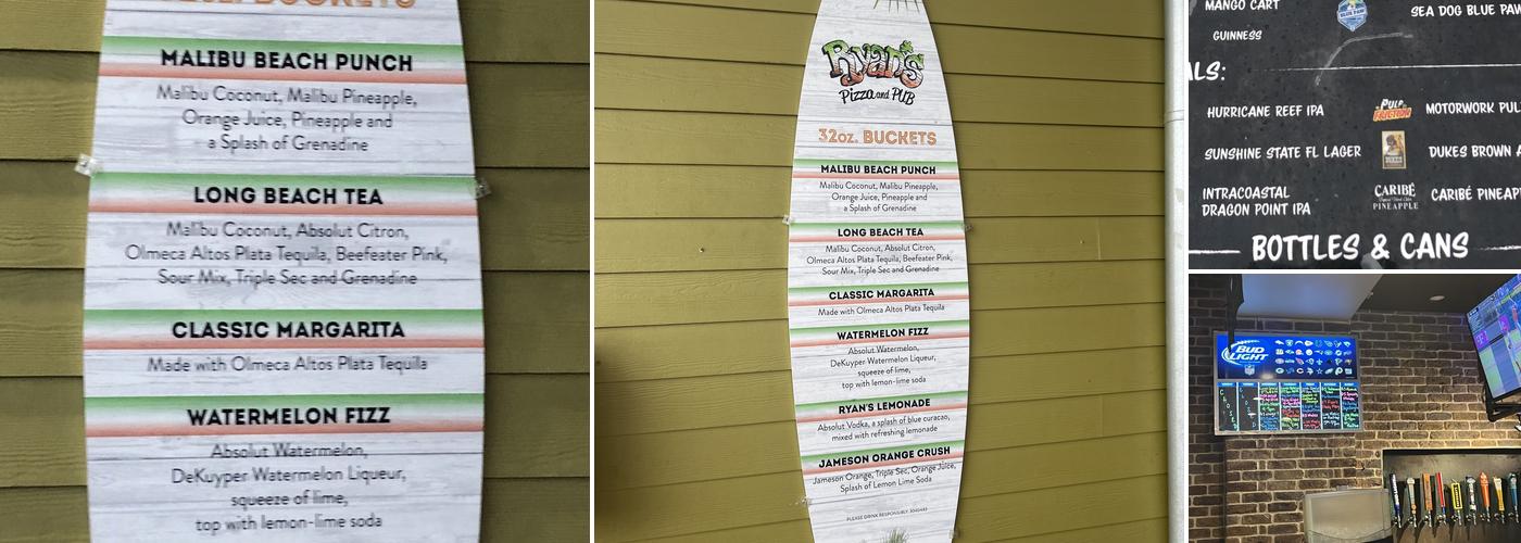 Ryan's Pizza & Pub Menu