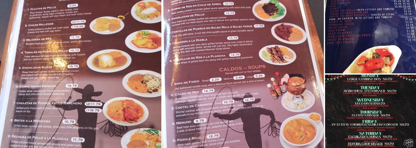 Los Charros Menu