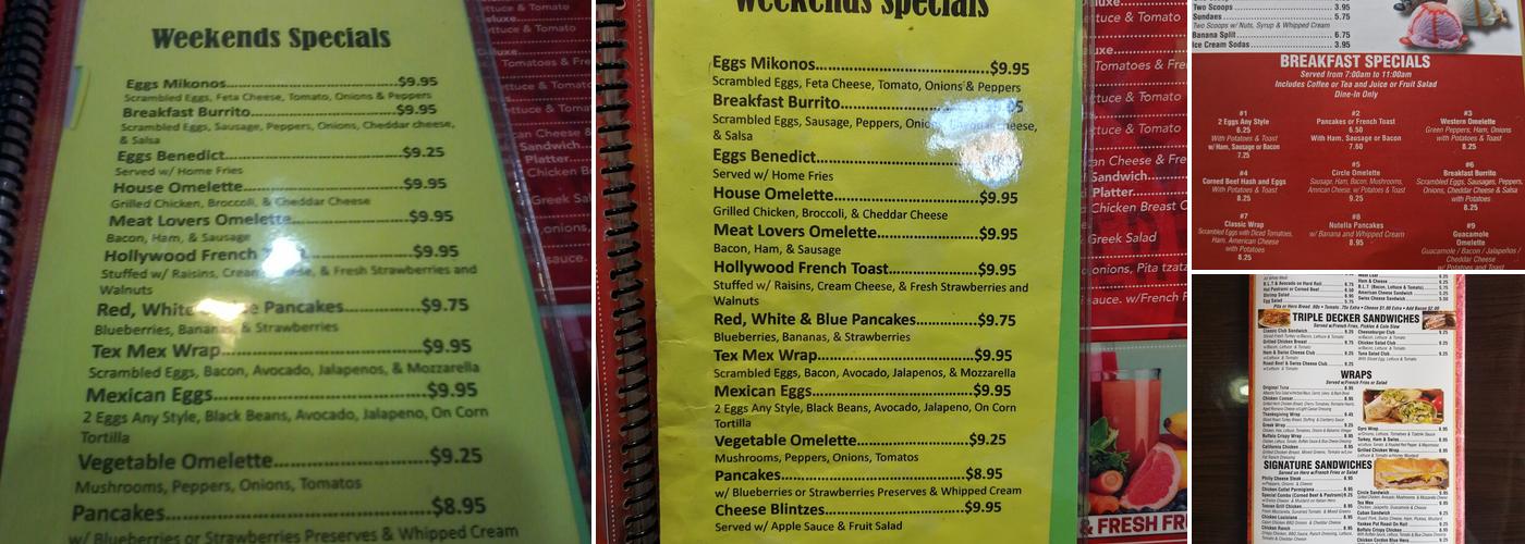 Circle Diner Menu