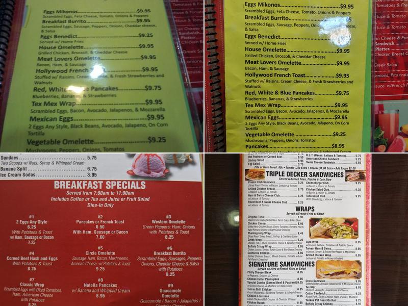 Circle Diner Menu