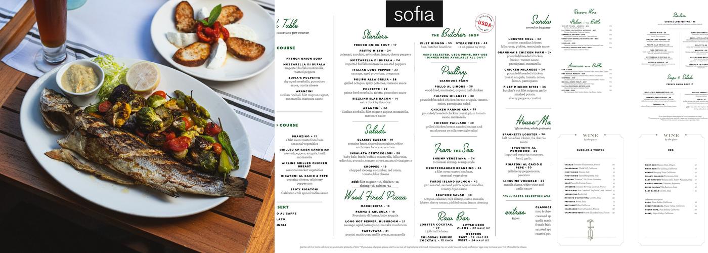 Sofia Menu