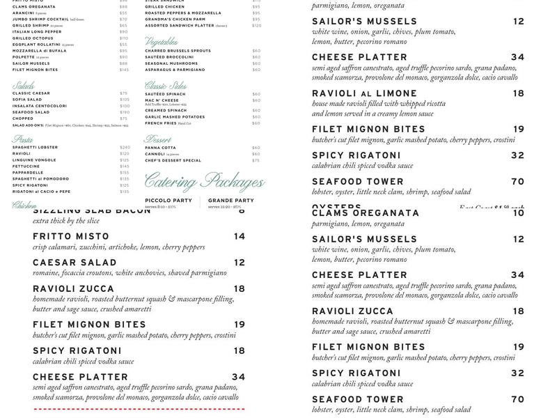 Sofia Menu