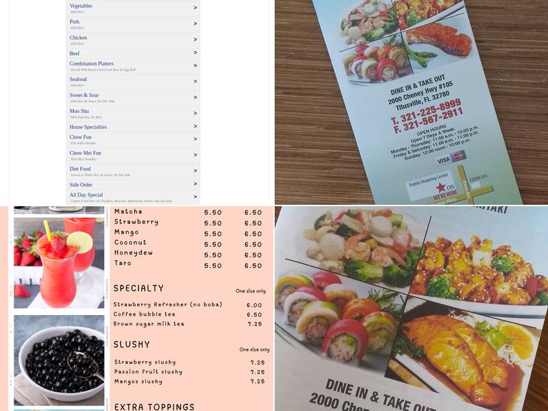 New Century Chinese & Japanese Menu
