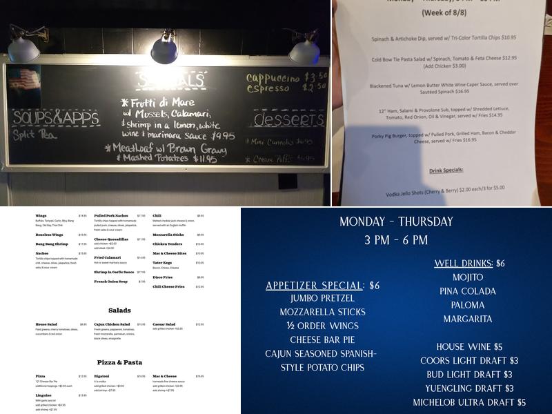 Yesterday's Bar and Grille Menu