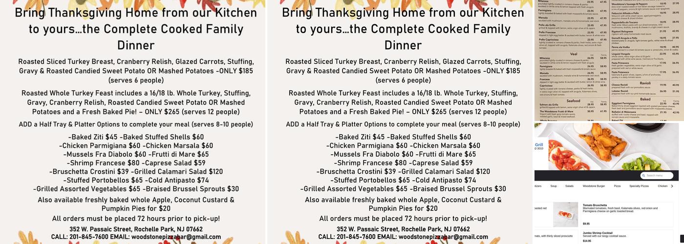 Woodstone Pizza Bar & Grill Menu