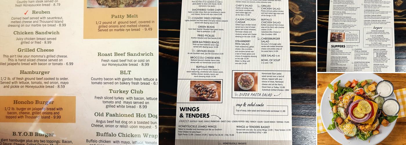 Honeysuckle Menu