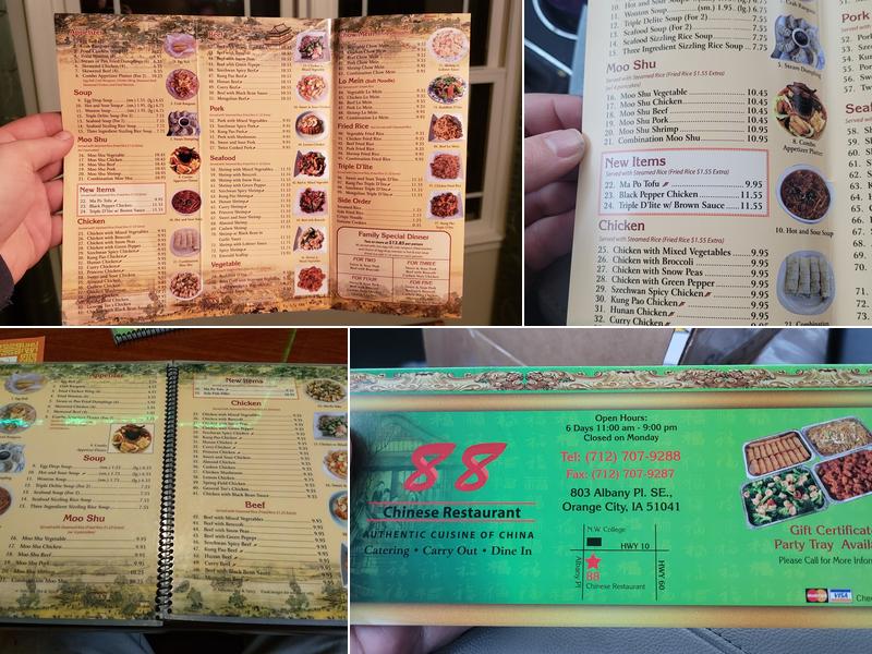 88 Chinese Restaurant Menu