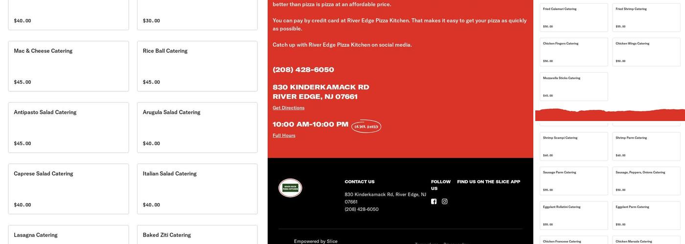 River Edge Pizza Kitchen Menu