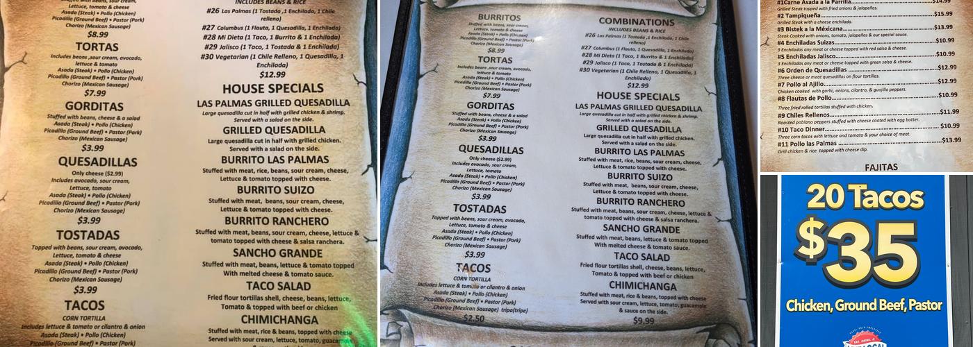Las Palmas Menu