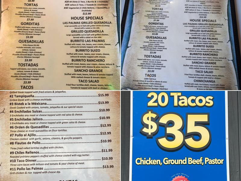 Las Palmas Menu