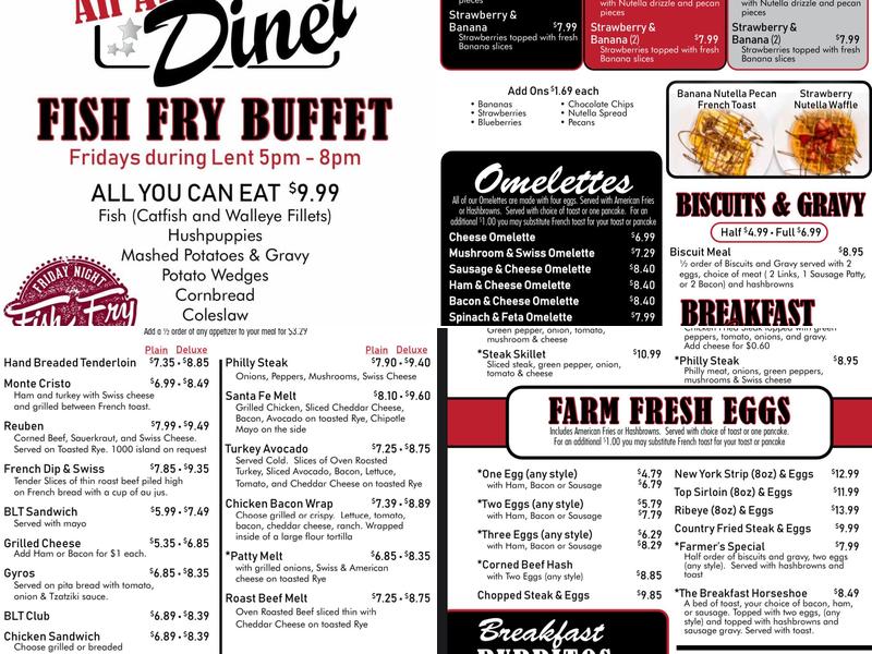 All American Diner Menu