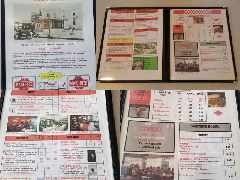 Muscatine Maid-Rite Menu