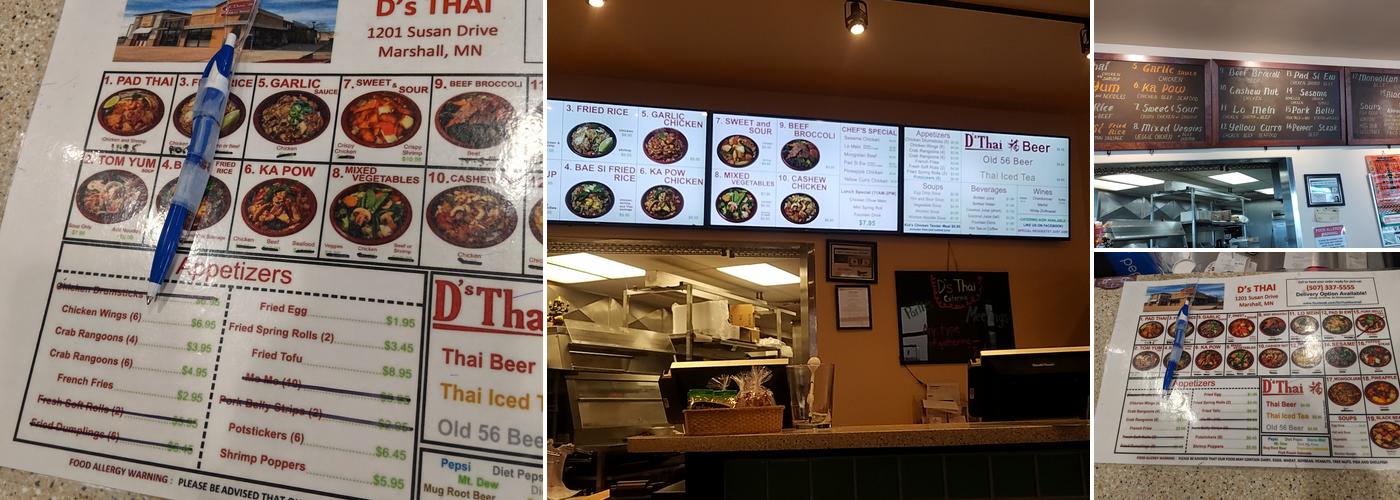 D's Thai Menu