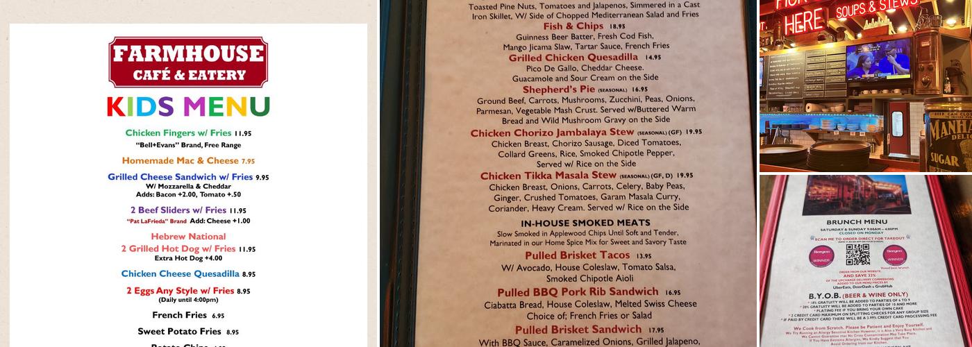 Farmhouse Cafe & Eatery Westwood Menu