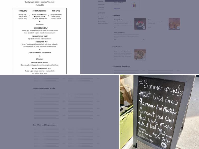 Buunni Coffee - Pinehurst Menu