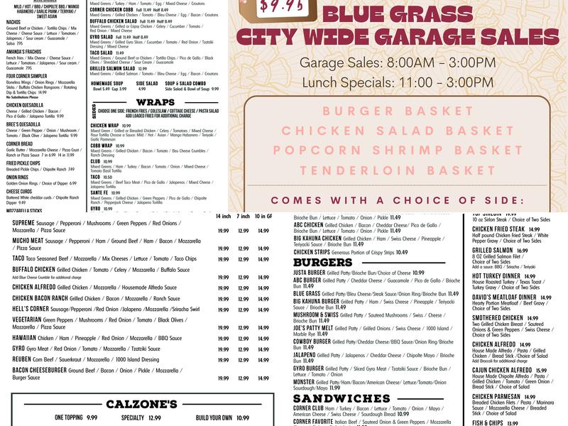 Corner Grill Menu
