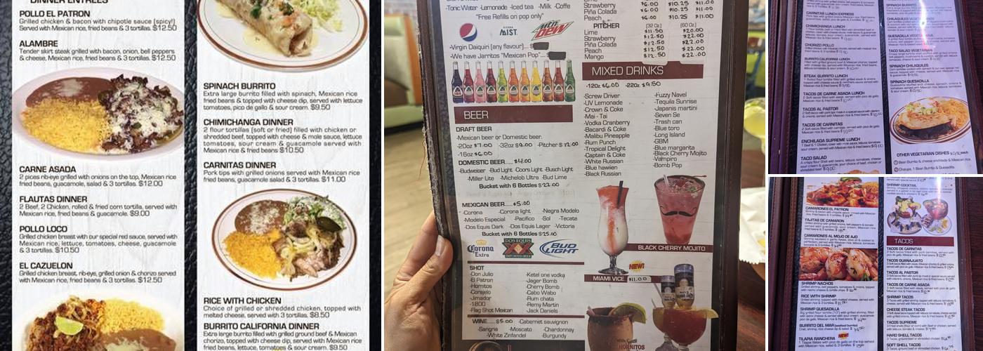 El Patron Mexican Restaurant & Bar Menu