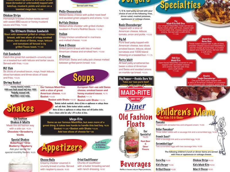 Maid-Rite Menu
