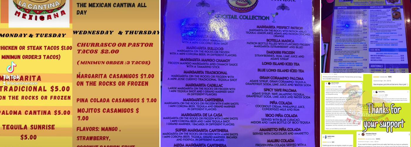 La Cantina Mexicana Menu