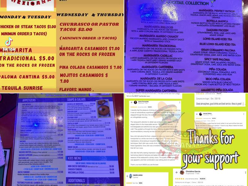 La Cantina Mexicana Menu