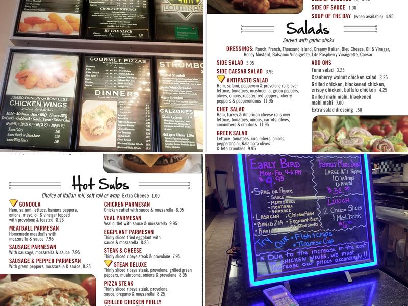 Loutina's Pizza Menu