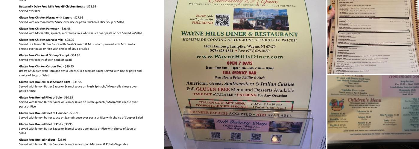 Wayne Hills Diner Menu
