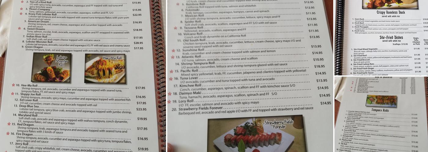 KrazyFish Menu