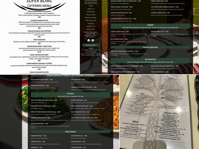 The River Palm Terrace Menu