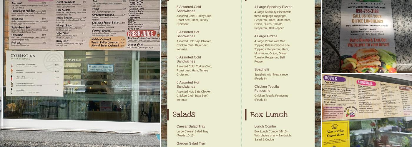 Corner House Cafe Acai, Smoothie Menu