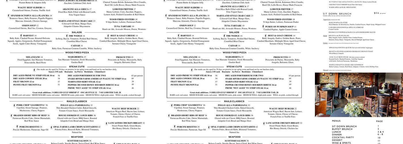 Rails Steakhouse Menu