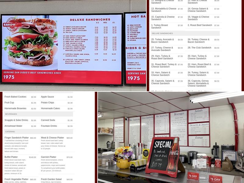San Diego Sandwich Co Menu