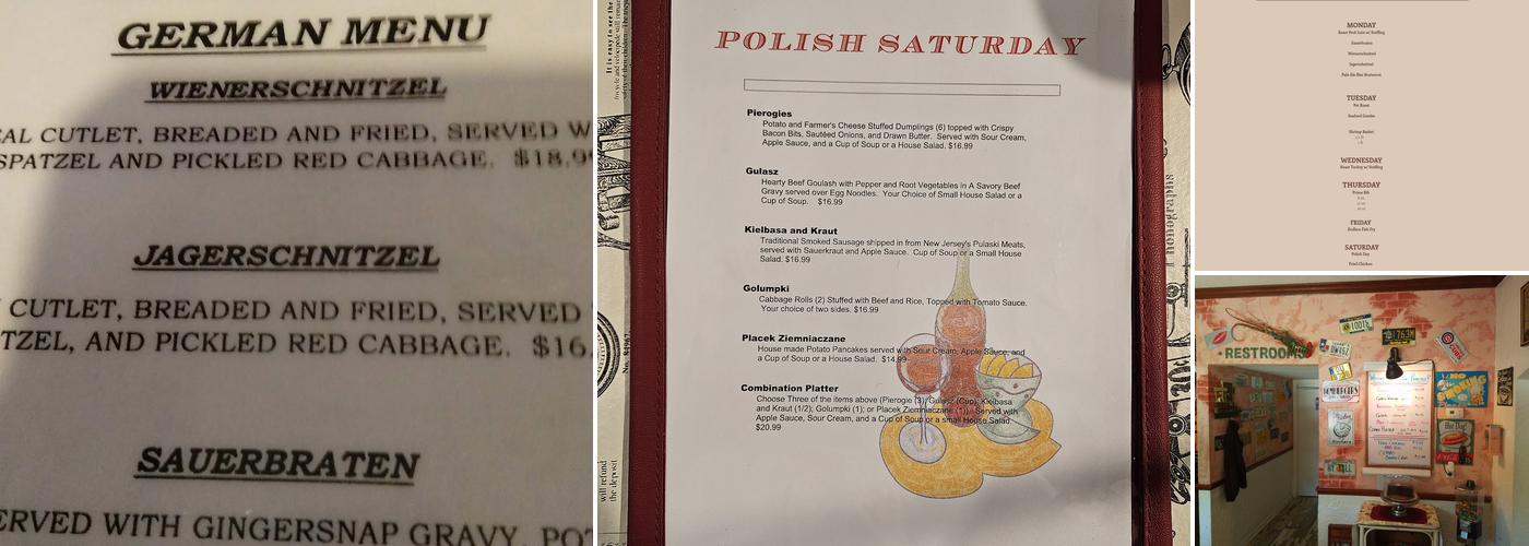 Sebastian's Roadside Restaurant Menu