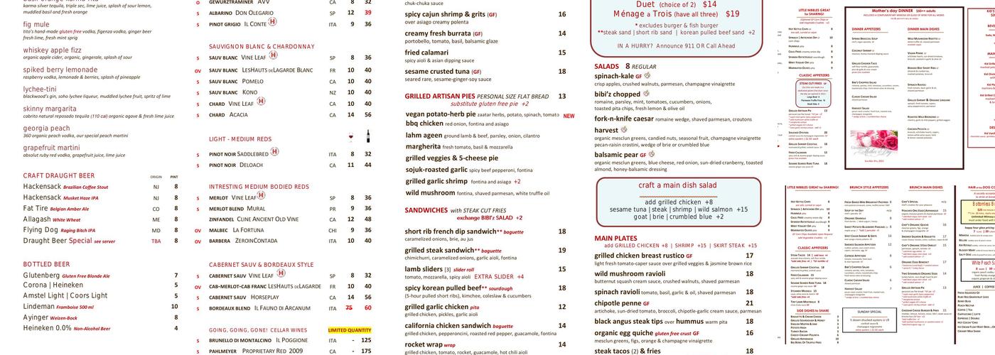 Bibi'z Restaurant | Lounge Menu