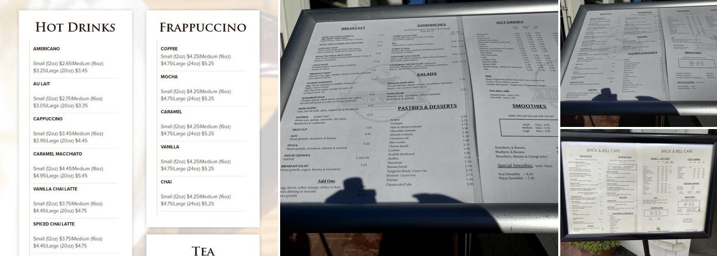 Brick & Bell Cafe - La Jolla Shores Menu