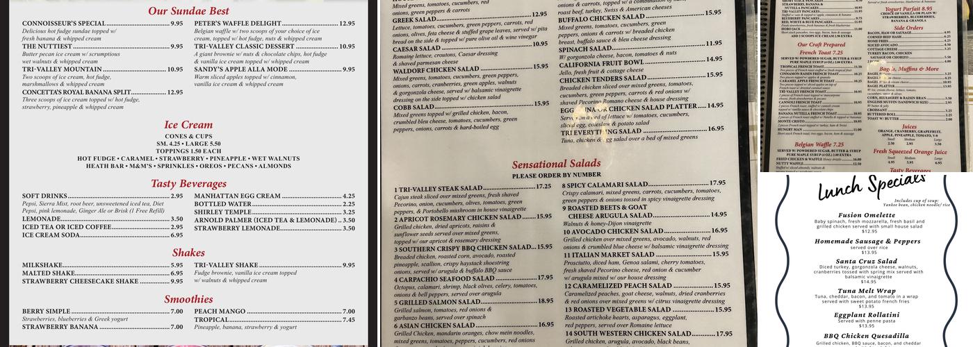 Tri-Valley Menu