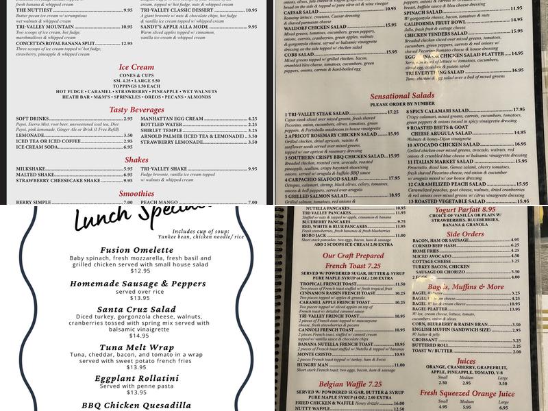Tri-Valley Menu