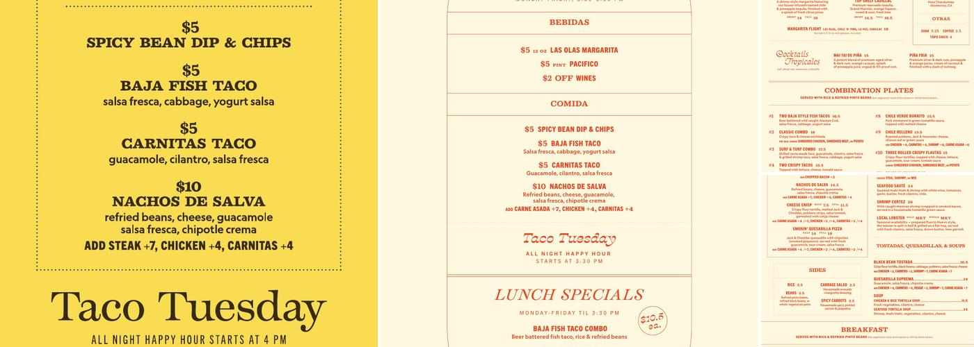 Las Olas Menu