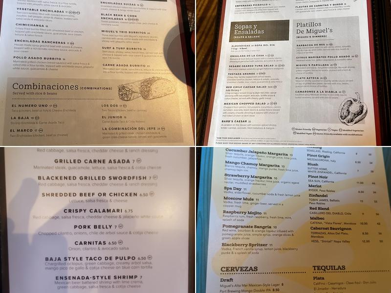 Miguel's Cocina Menu