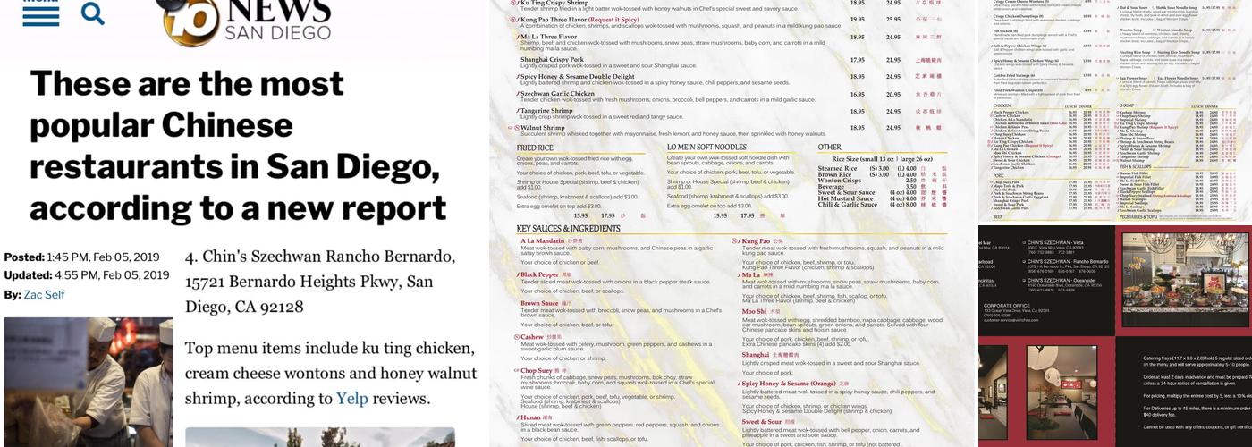 Chin's Szechwan - Encinitas Menu