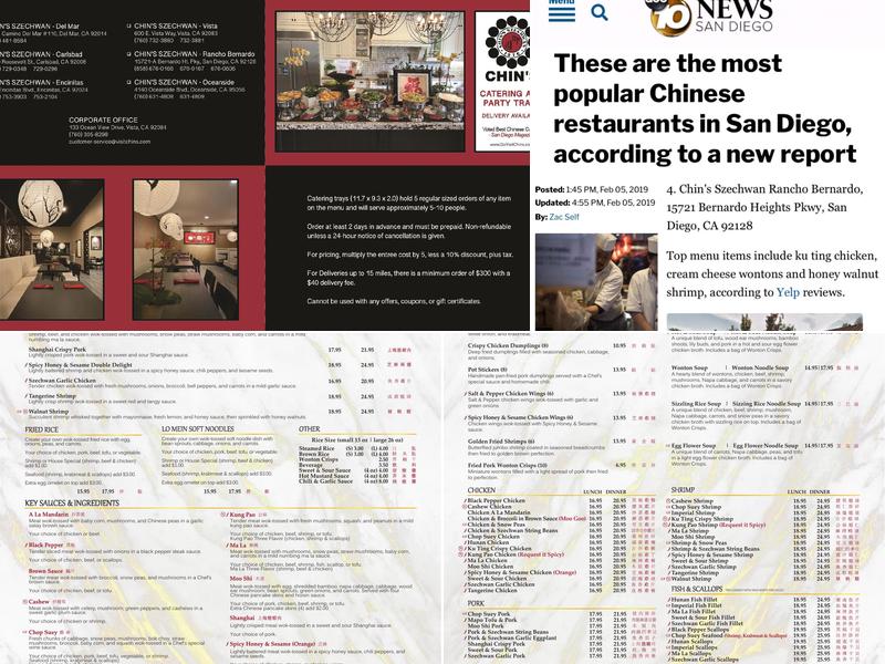 Chin's Szechwan - Encinitas Menu