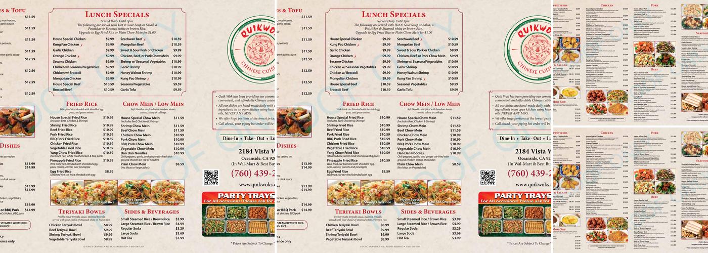 Quik Wok Menu
