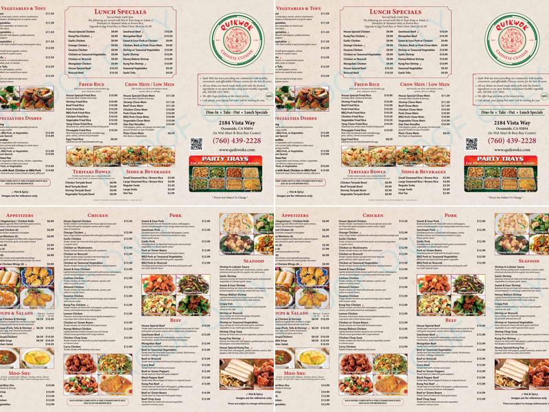 Quik Wok Menu