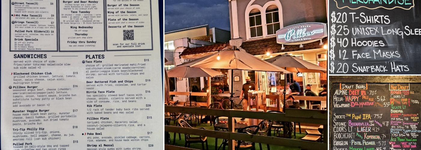 Pillbox Tavern Menu