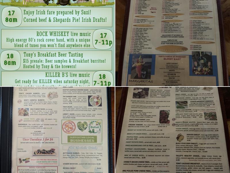 Tony's Sports Bar and Grill Menu