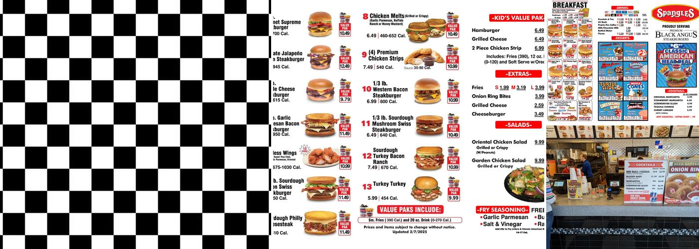 Spangles Menu