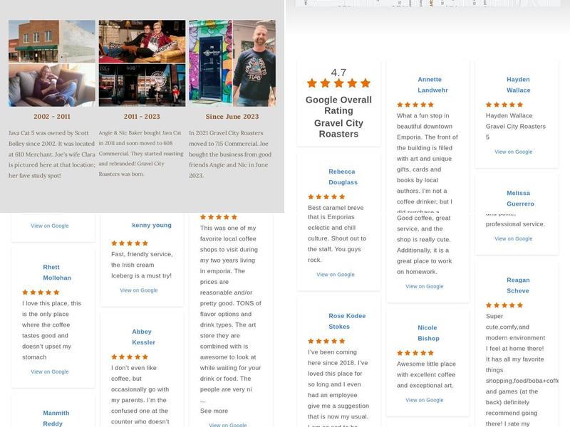 Gravel City Roasters Menu