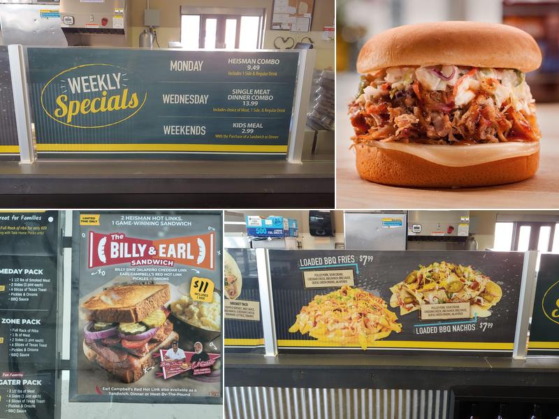 Billy Sims BBQ Menu