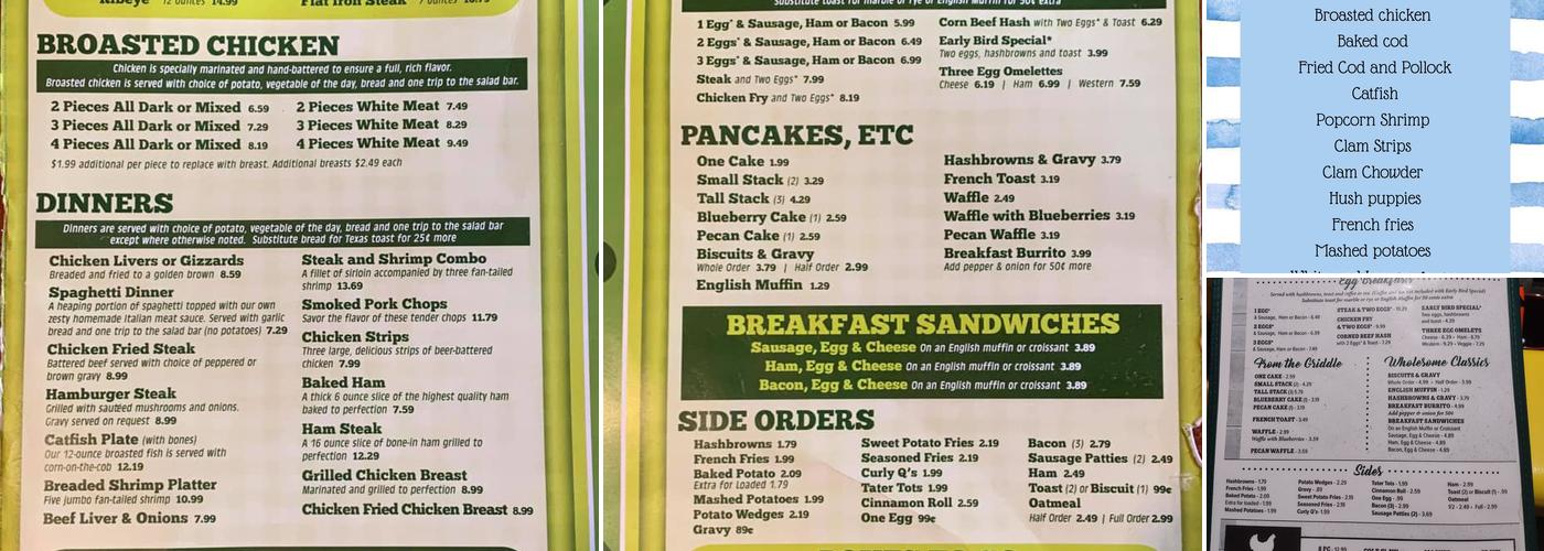 Breck's Green Acres Restaurant Menu