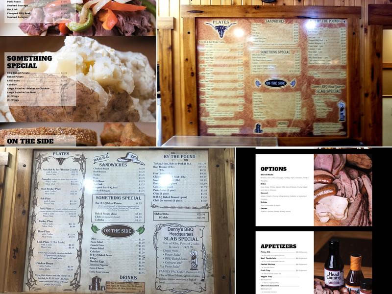 Danny's BBQ Head Quarters Menu